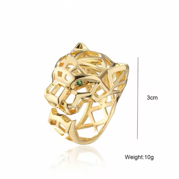 Adjustable - Gold Plated Leopard Ring 2025 Trendy.NWT - Picture 6 of 7